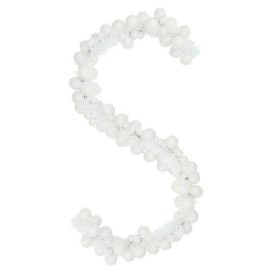 Christmas Ball Garland LEDs White 186 cm Polystyrene