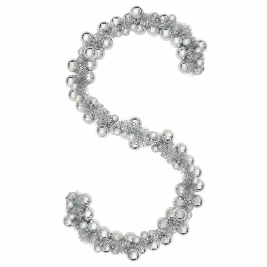 Christmas Ball Garland LEDs Silver 186 cm Polystyrene