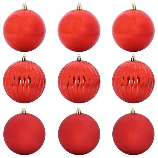 Christmas Bauble Set XL 9 pcs Red Ø 15 cm Plastic