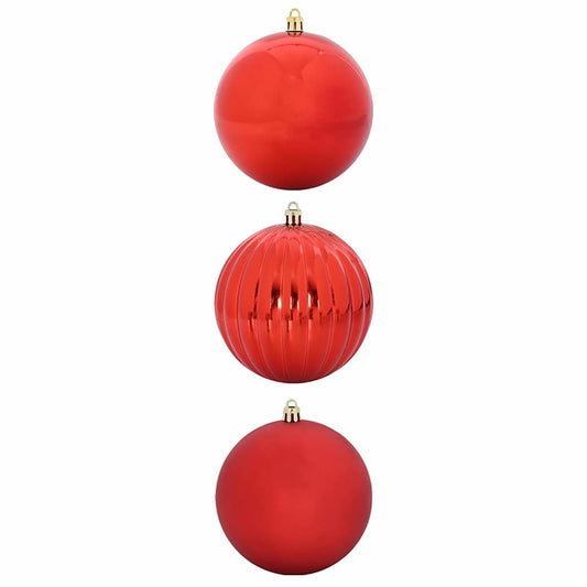 Christmas Bauble Set XXL 3 pcs Red Ø 25 cm Plastic