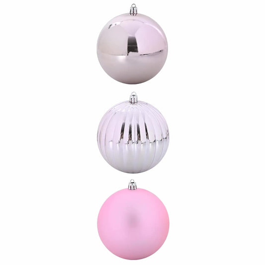 Christmas Bauble Set XXL 3 pcs Pink Ø 25 cm Plastic