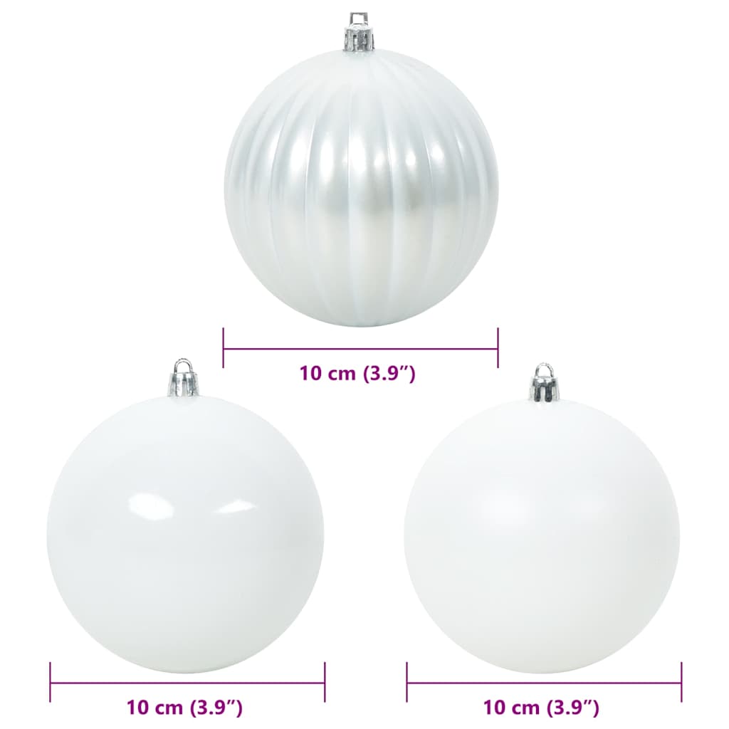 Christmas Bauble Set XL 15 pcs White Ø 10 cm Plastic