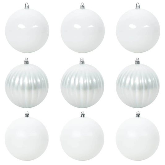 Christmas Bauble Set XL 9 pcs White Ø 15 cm Plastic