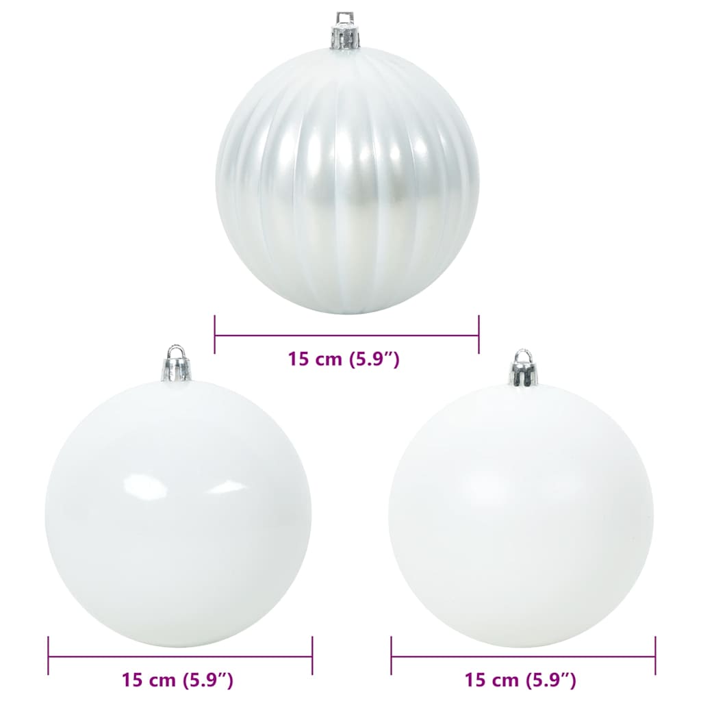 Christmas Bauble Set XL 9 pcs White Ø 15 cm Plastic