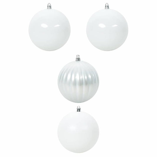 Christmas Bauble Set XXL 4 pcs White Ø 20 cm Plastic