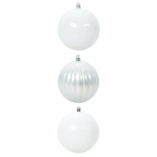 Christmas Bauble Set XXL 3 pcs White Ø 25 cm Plastic