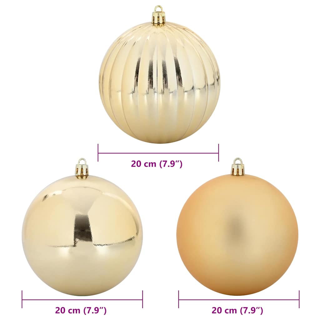 Christmas Bauble Set XXL 4 pcs Gold Ø 20 cm Plastic