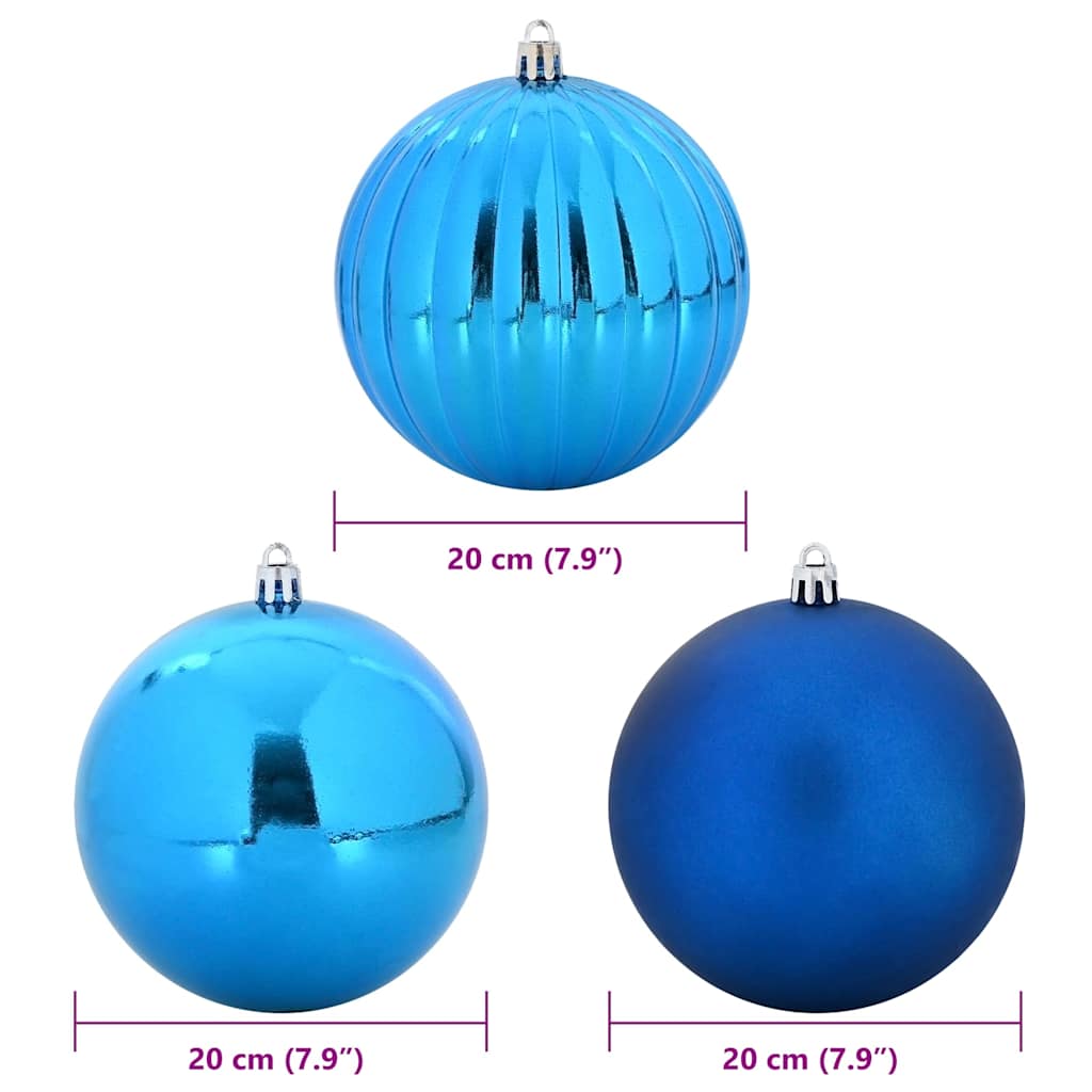Christmas Bauble Set XXL 4 pcs Blue Ø 20 cm Plastic