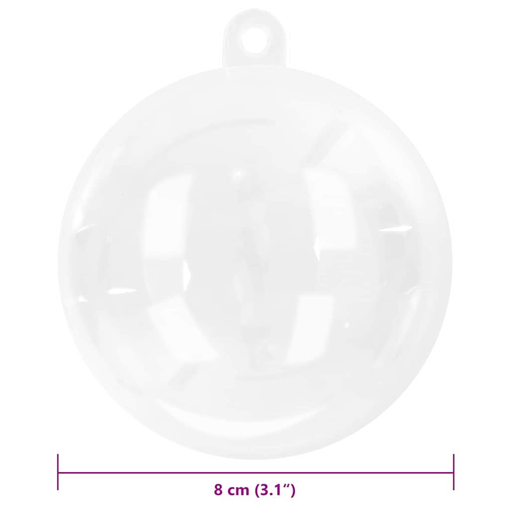 Christmas Bauble Set 25 pcs Transparent Ø 8 cm Plastic