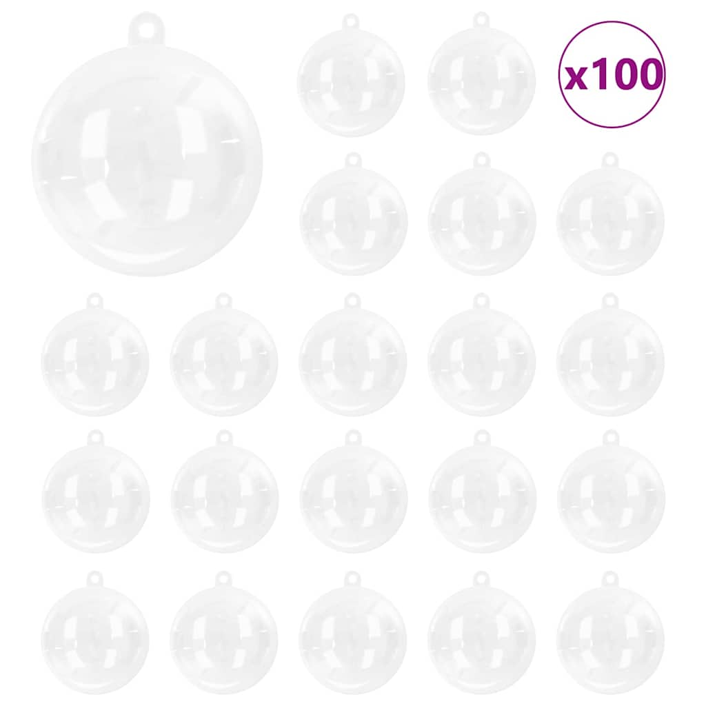 Christmas Bauble Set 100 pcs Transparent Ø 10 cm