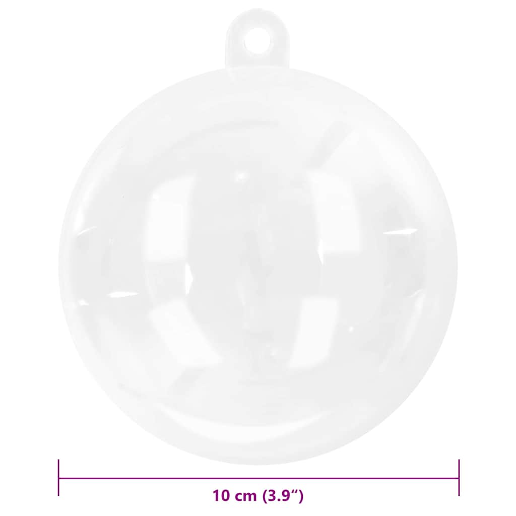Christmas Bauble Set 100 pcs Transparent Ø 10 cm Plastic