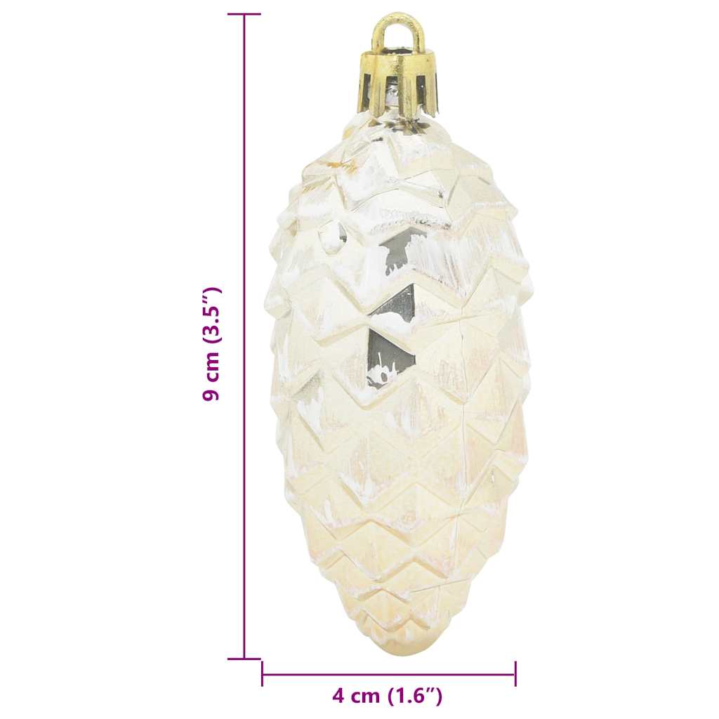 Christmas Pine Cone Ball 40 pcs Champagne 4 x 9 cm Plastic