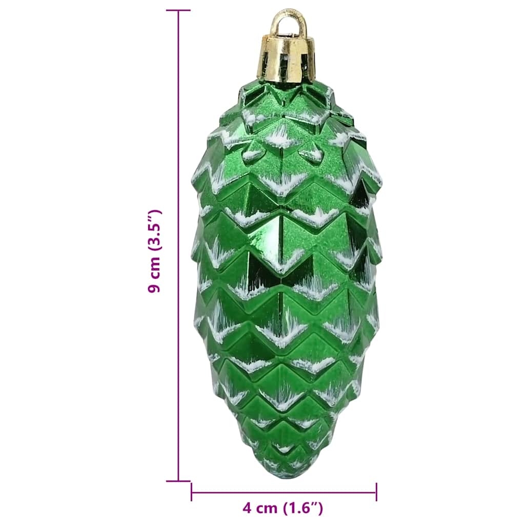 Christmas Pine Cone Ball 40 pcs Green 4 x 9 cm Plastic