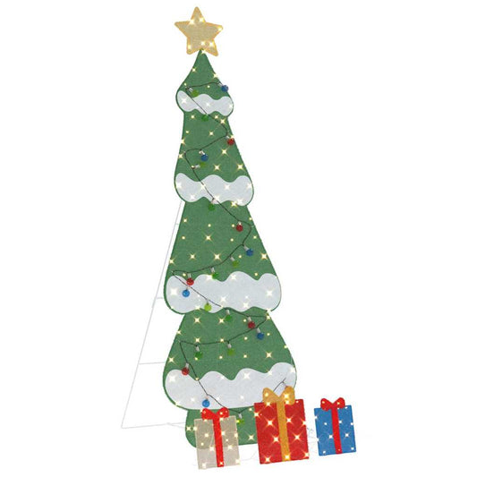 Lighted Christmas Tree with 3 Gift Boxes 2D Warm White 210 cm