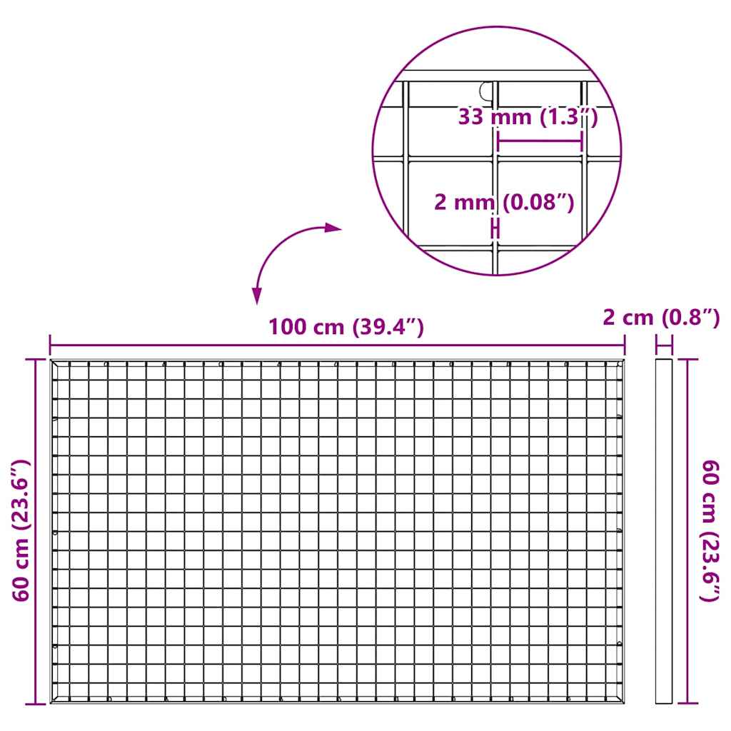 Grating Silver 30 x 30 x 2 cm Hot-Dip Galvanised Steel