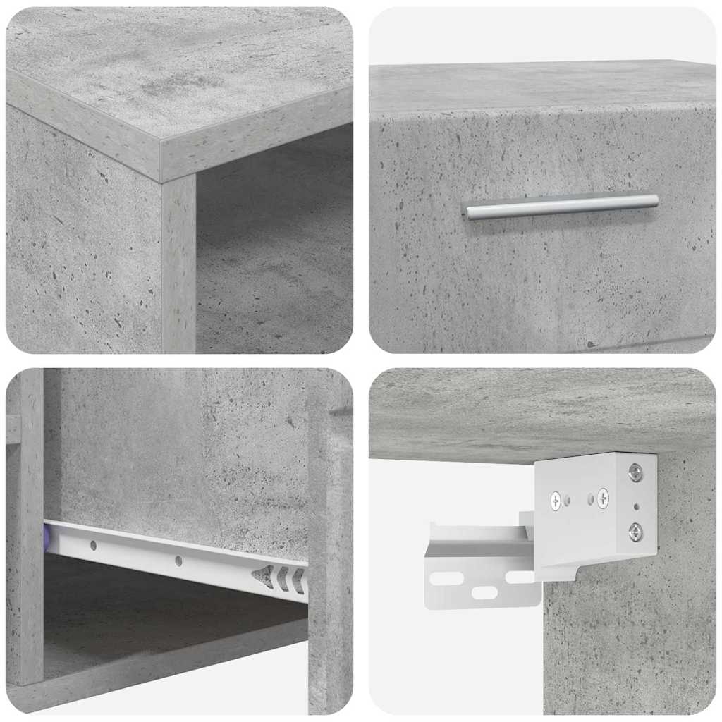 TV Cabinet Set FLORIN 3 pcs Concrete Grey Engineered Wood