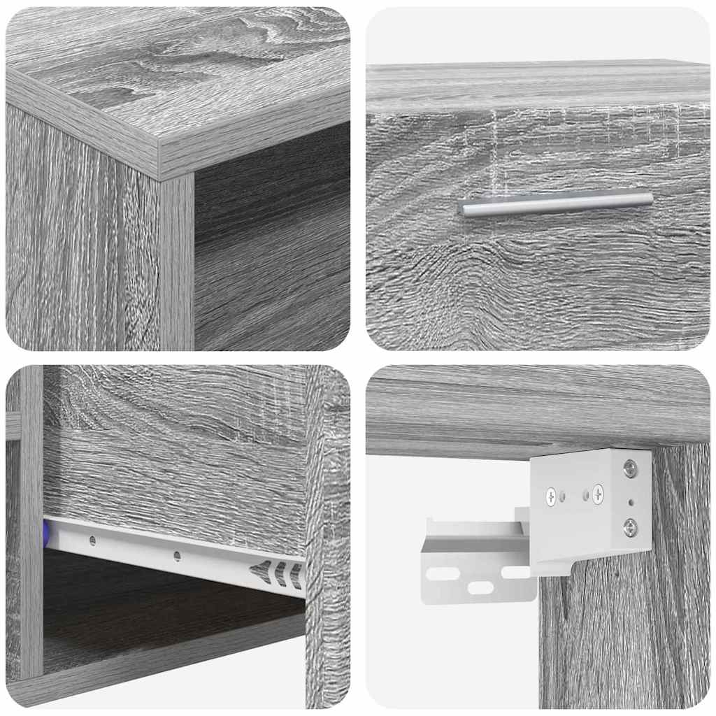 TV Cabinet Set FLORIN 3 pcs Grey Sonoma Engineered Wood