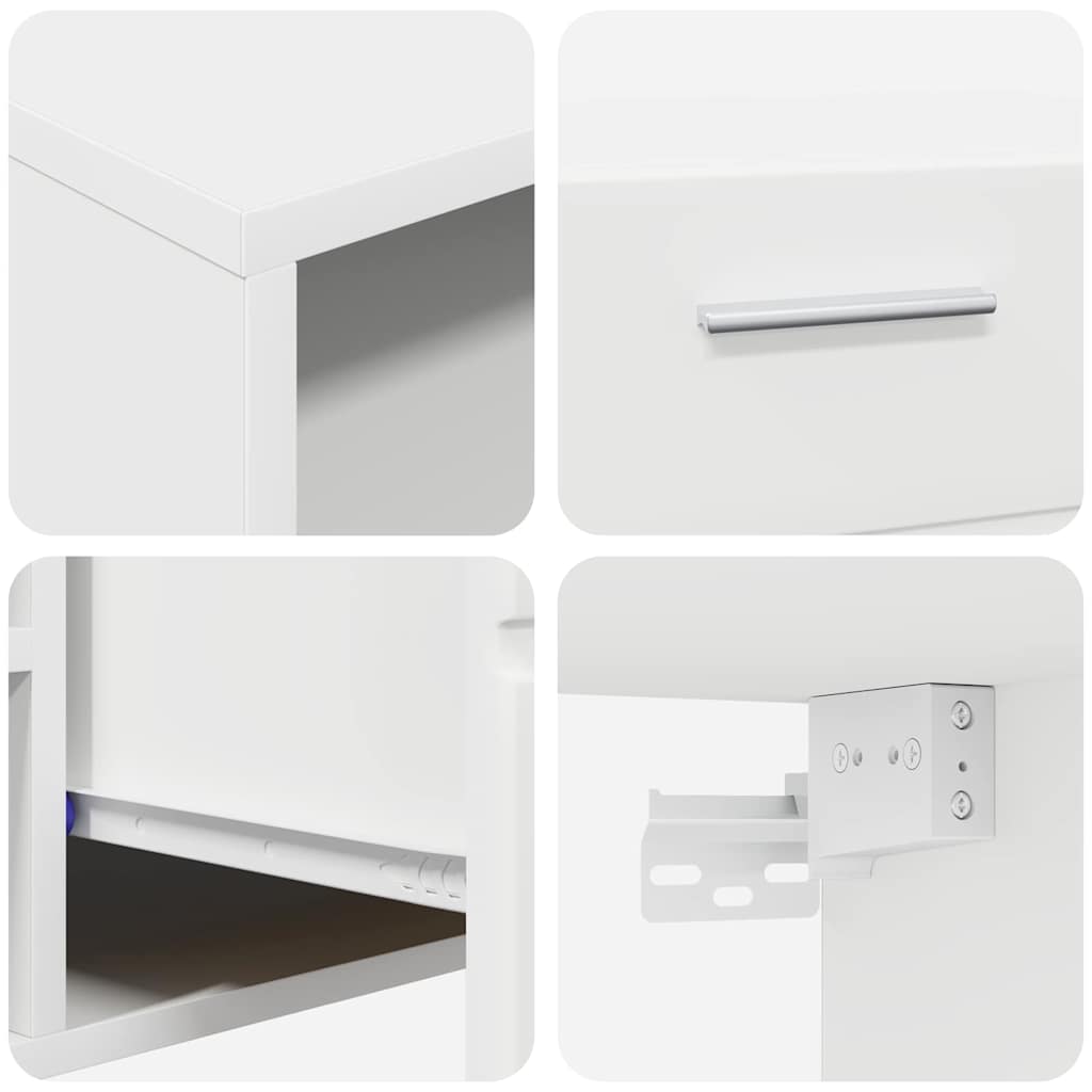 TV Cabinet Set FLORIN 3 pcs White Engineered Wood