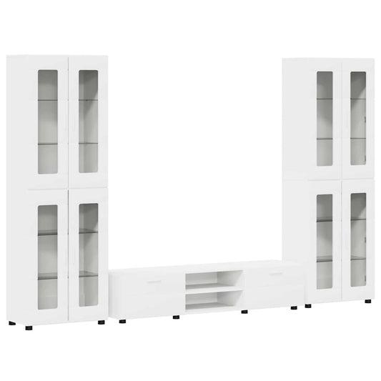 TV Cabinet Set FLORIN 3 pcs White Engineered Wood