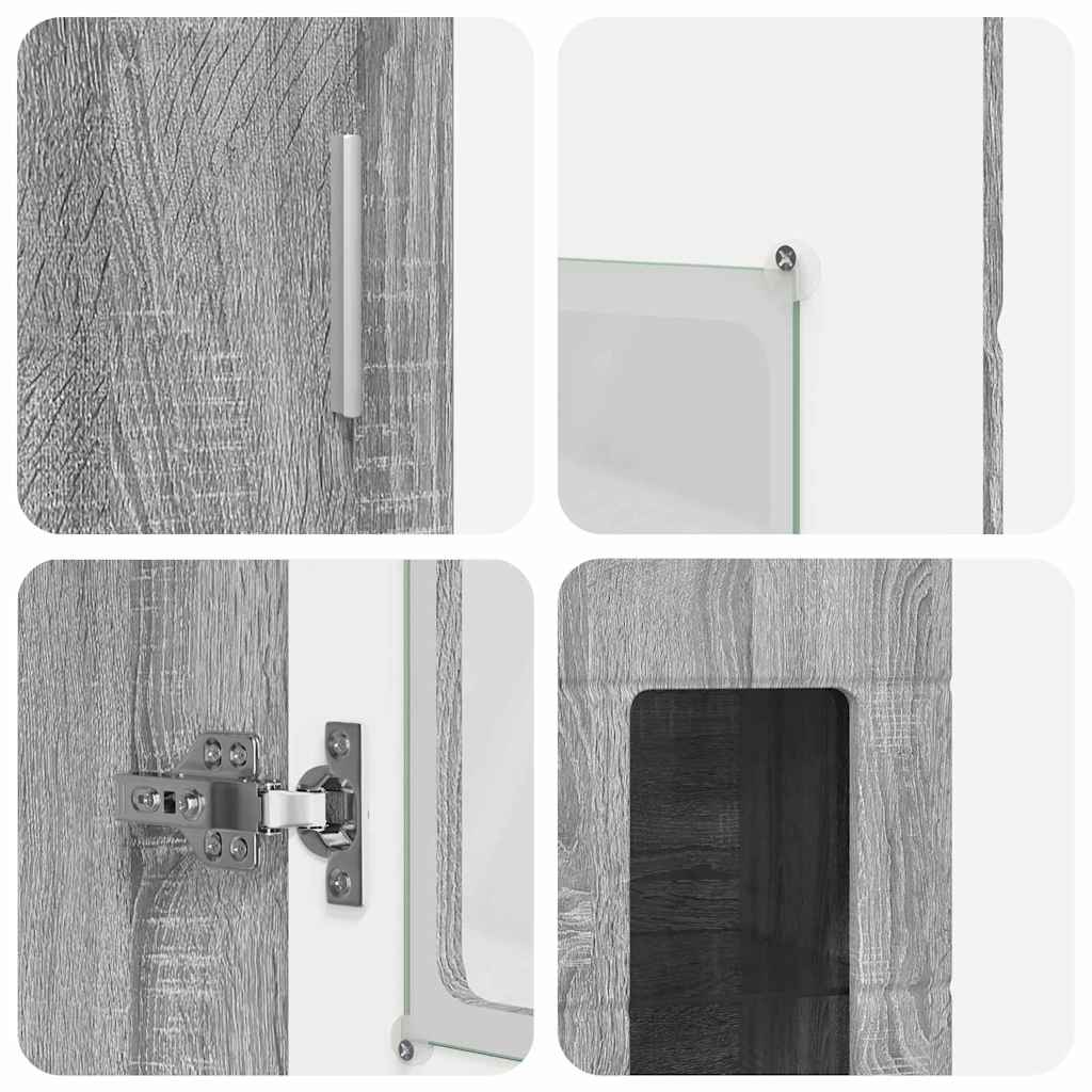 TV Cabinet Set FLORIN 3 pcs Grey Sonoma Engineered Wood