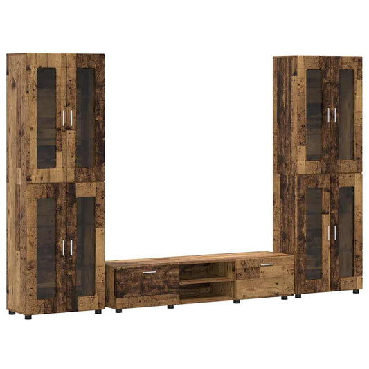 TV Cabinet Set FLORIN 3 pcs Old Wood Engineered Wood
