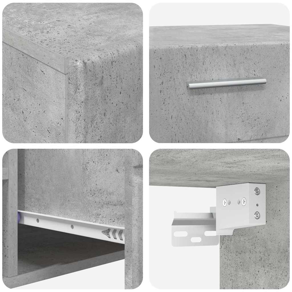 TV Cabinet Set FLORIN 3 pcs Concrete Grey Engineered Wood