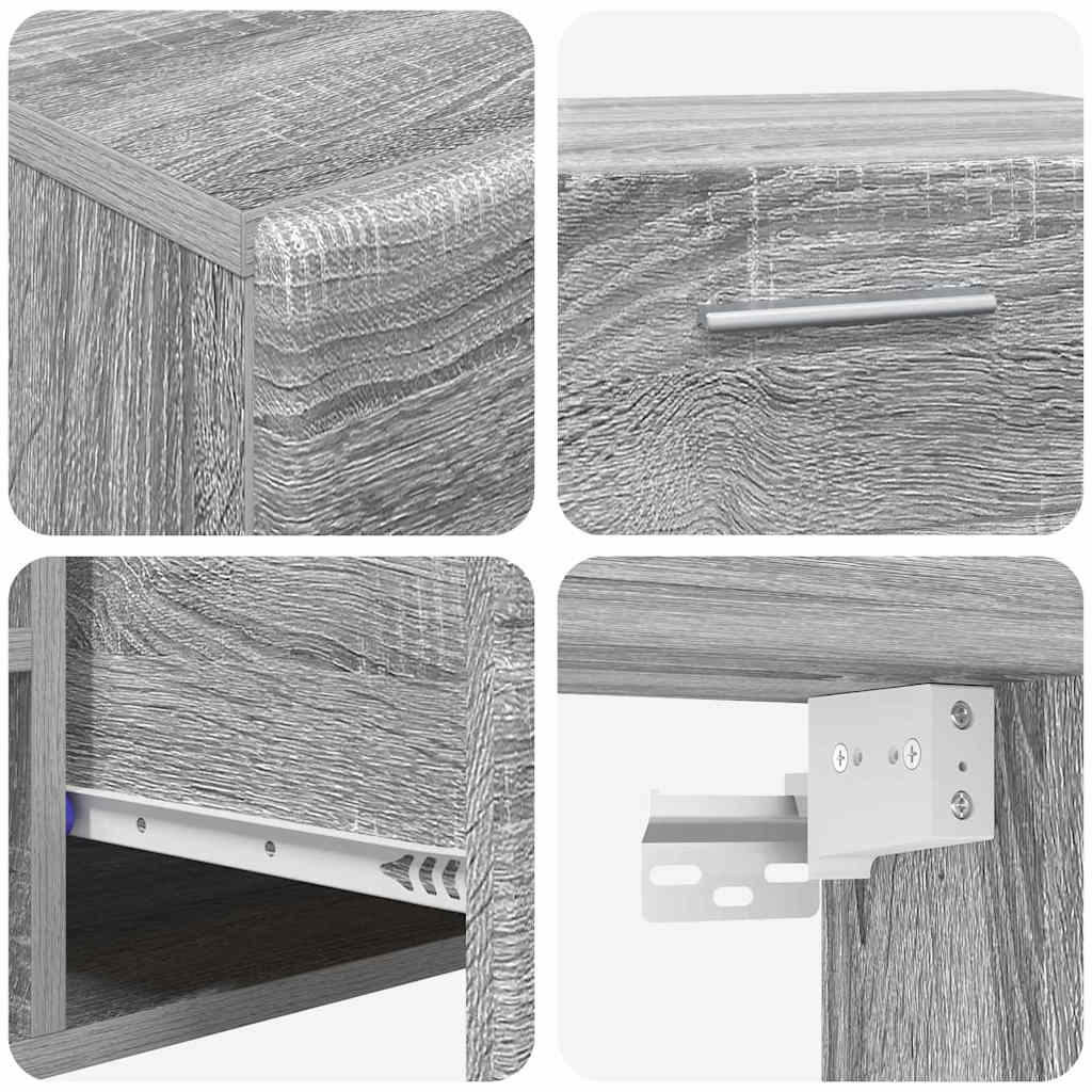 TV Cabinet Set FLORIN 3 pcs Grey Sonoma Engineered Wood