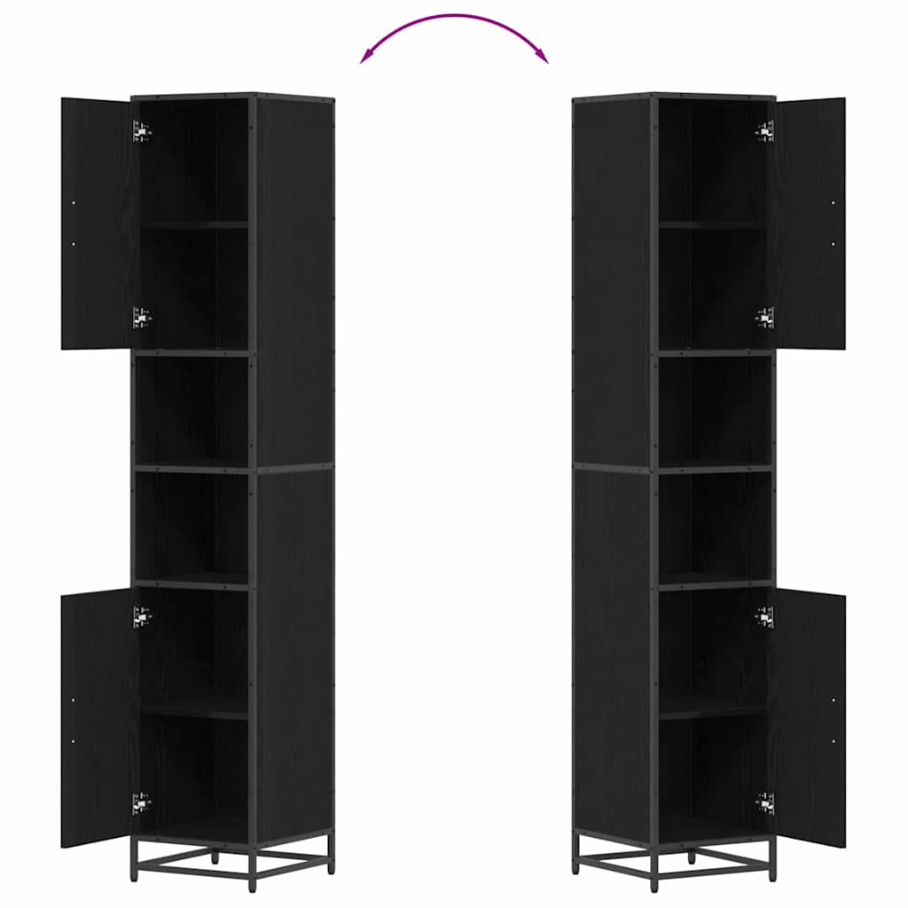 Bathroom Furniture Set Black Oak 35 x 37.5 x 188.5 cm