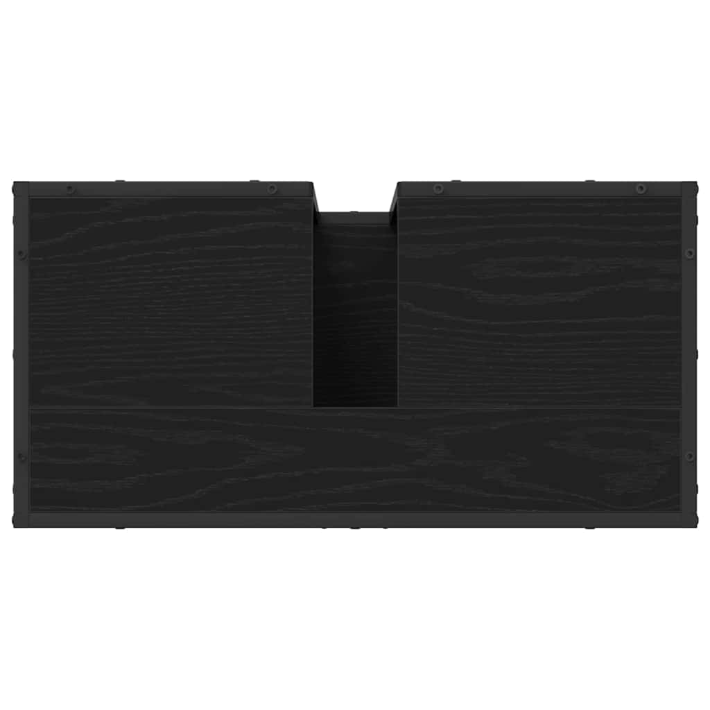 Bathroom Furniture Set 4 pcs Black Oak Engineered Wood