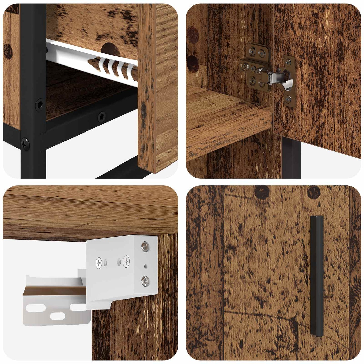 Bathroom Furniture Set 3 pcs Old Wood Engineered Wood