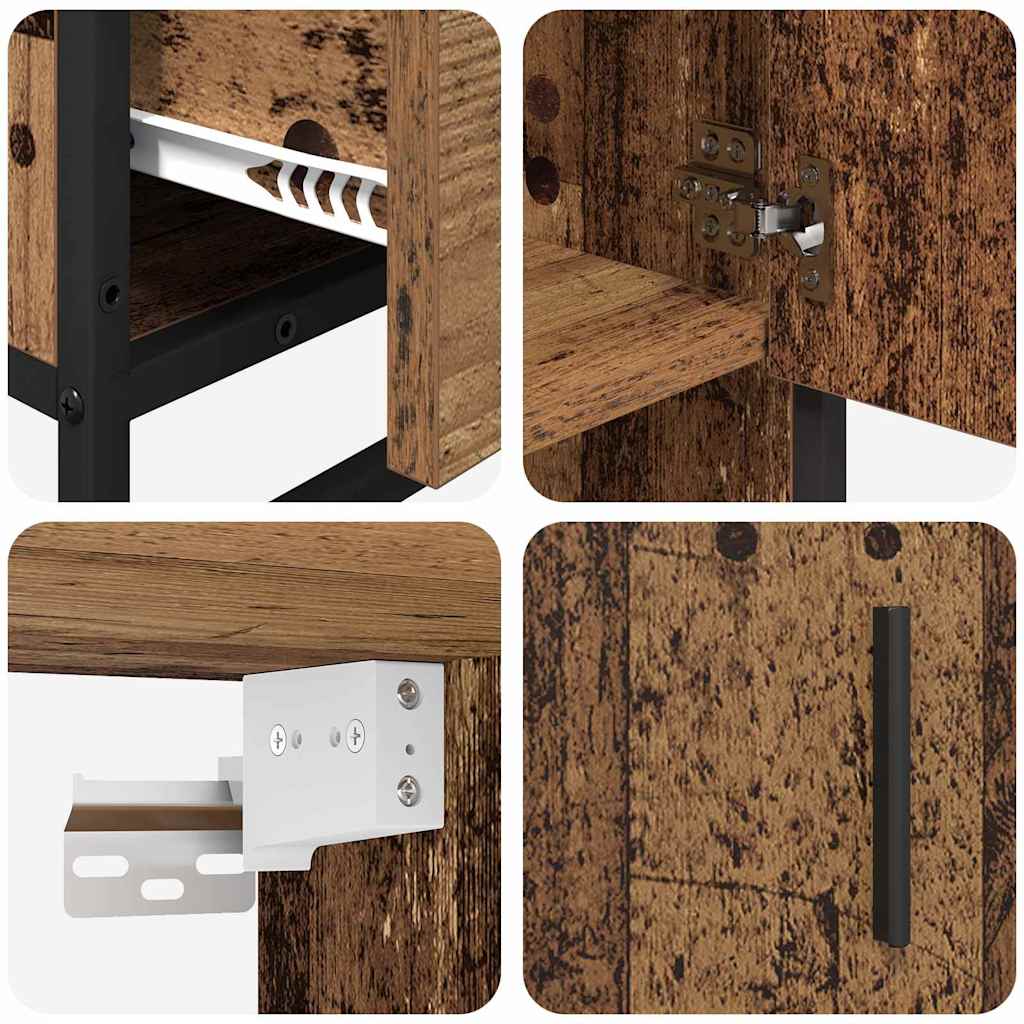 Bathroom Furniture Set 3 pcs Old Wood Engineered Wood