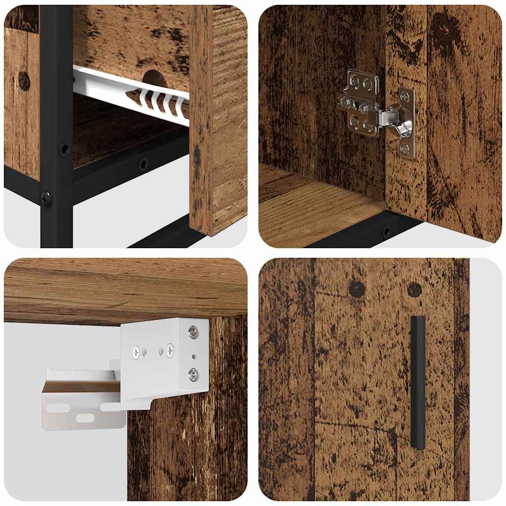 Bathroom Furniture Set 3 pcs Old Wood Engineered Wood