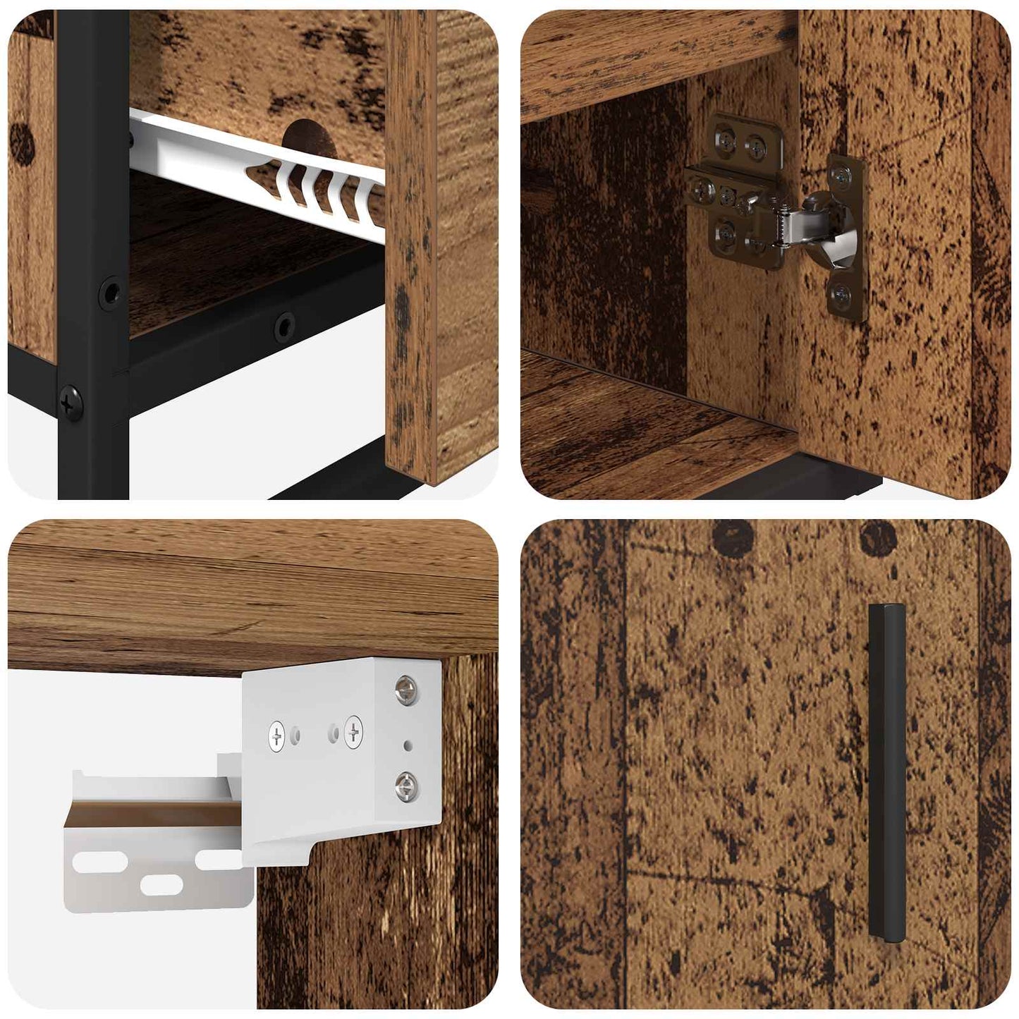 Bathroom Furniture Set 3 pcs Old Wood Engineered Wood