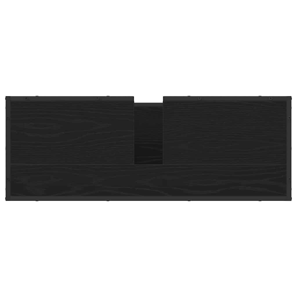Bathroom Furniture Set 4 pcs Black Oak Engineered Wood