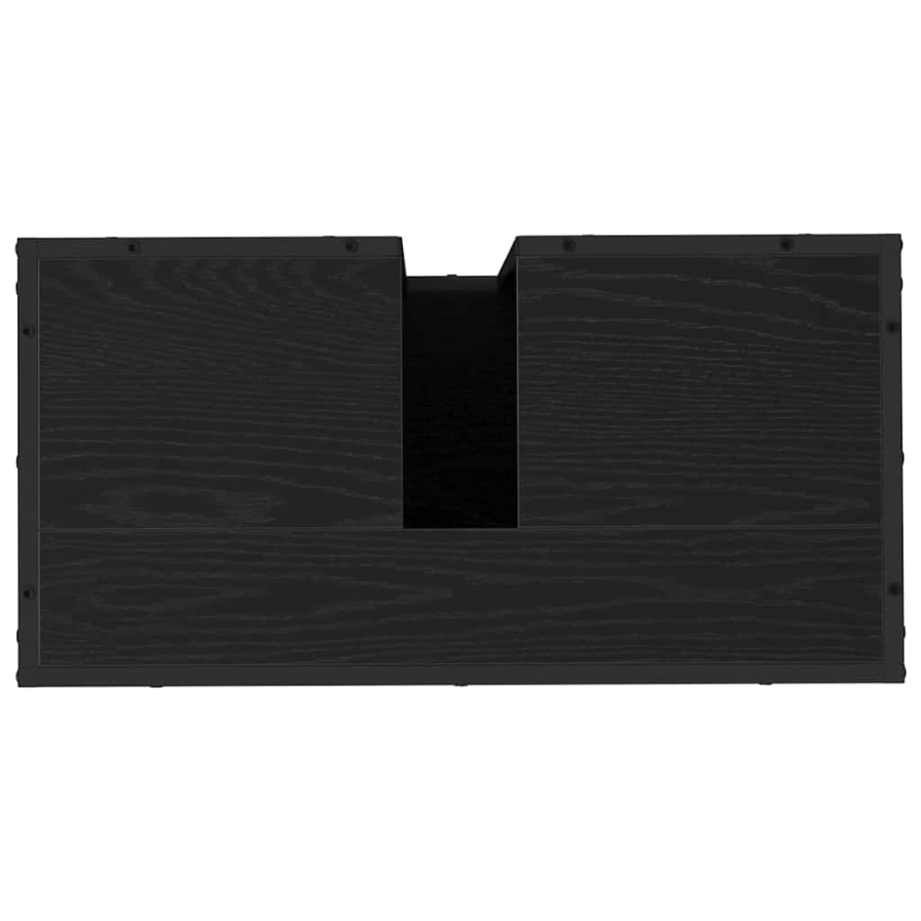 Bathroom Furniture Set 4 pcs Black Oak Engineered Wood