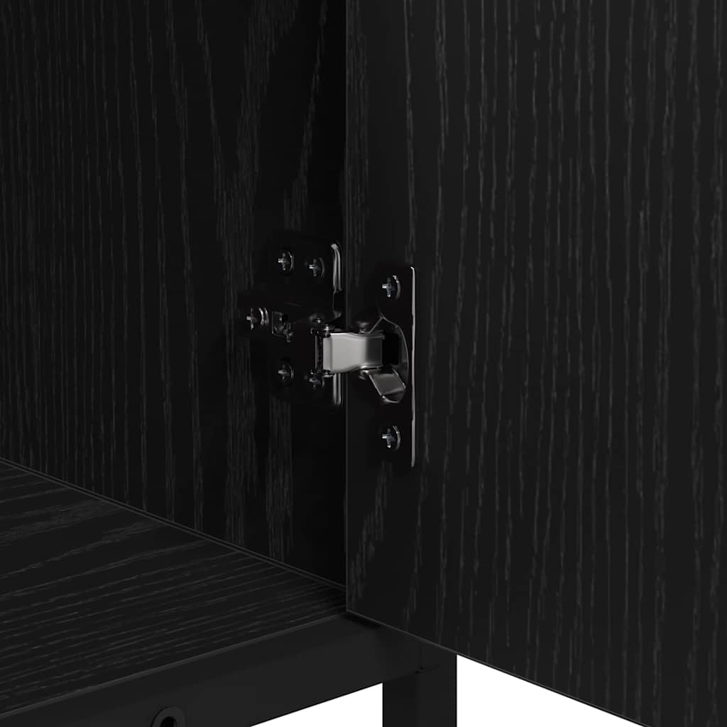 Bathroom Furniture Set 3 pcs Black Oak Engineered Wood