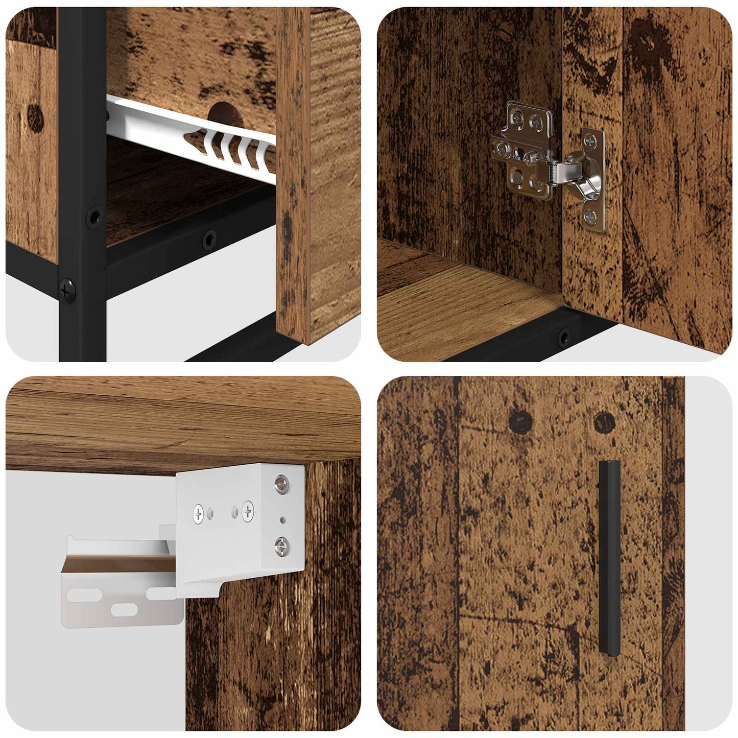 Bathroom Furniture Set 3 pcs Old Wood Engineered Wood