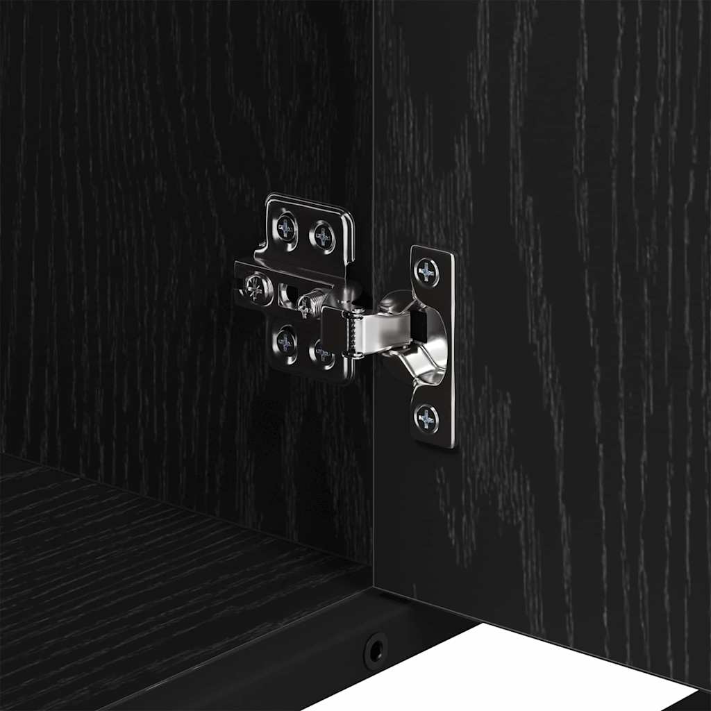 Bathroom Furniture Set 3 pcs Black Oak Engineered Wood
