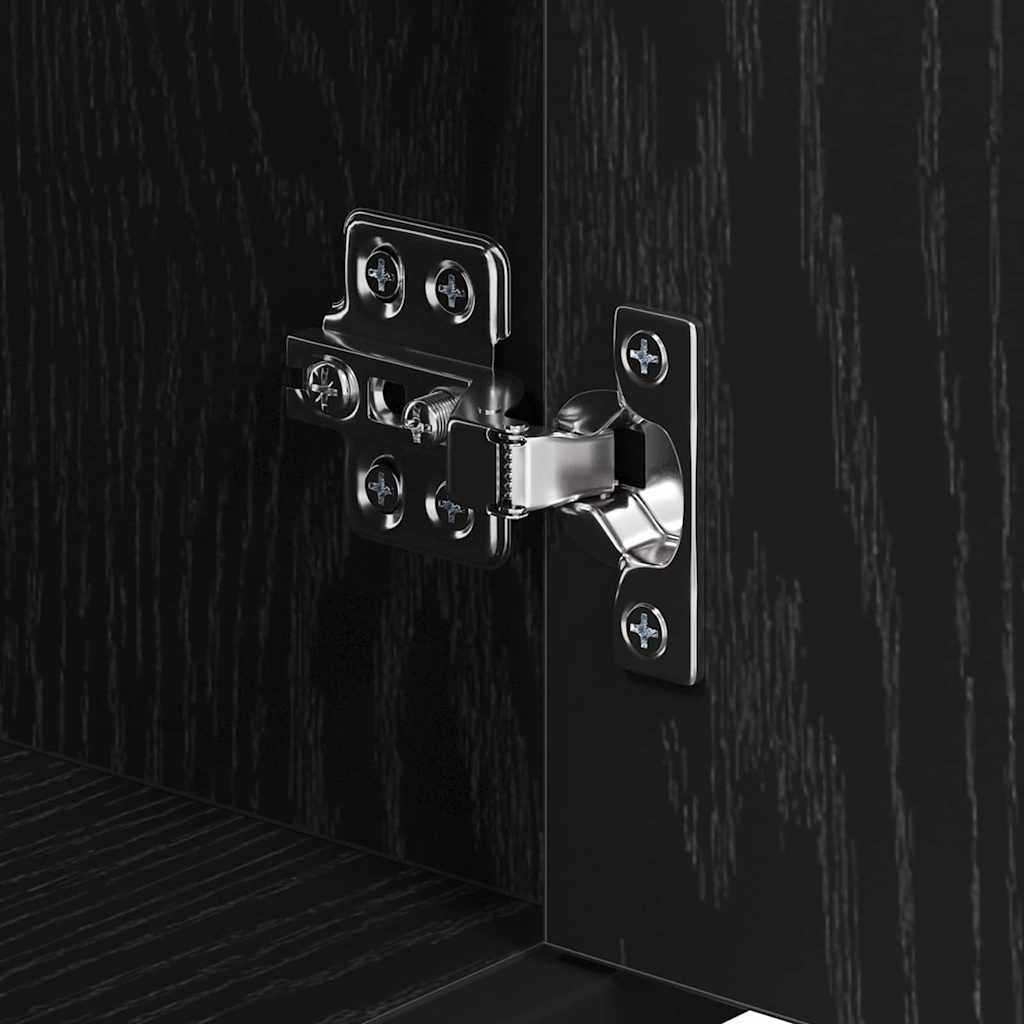 Bathroom Furniture Set 3 pcs Black Oak Engineered Wood