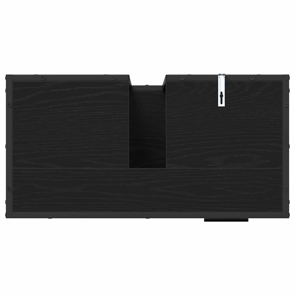 Bathroom Furniture Set 4 pcs Black Oak Engineered Wood