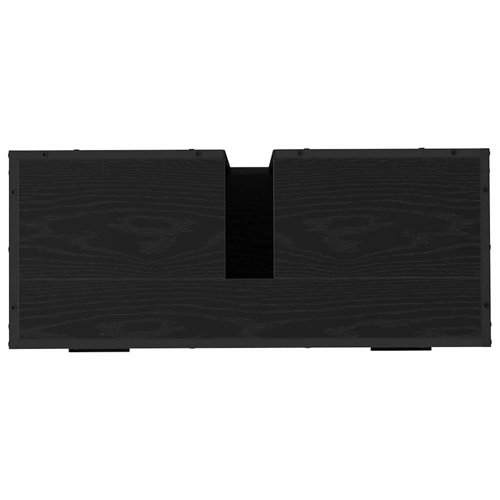 Bathroom Furniture Set 4 pcs Black Oak Engineered Wood