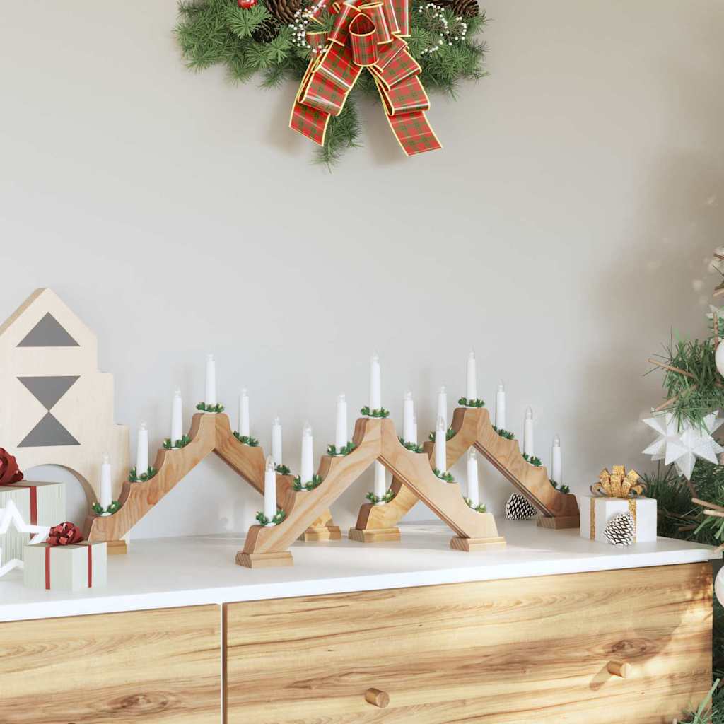 Christmas Candle Bridge 3 pcs Brown 39.5 x 5 x 29 cm