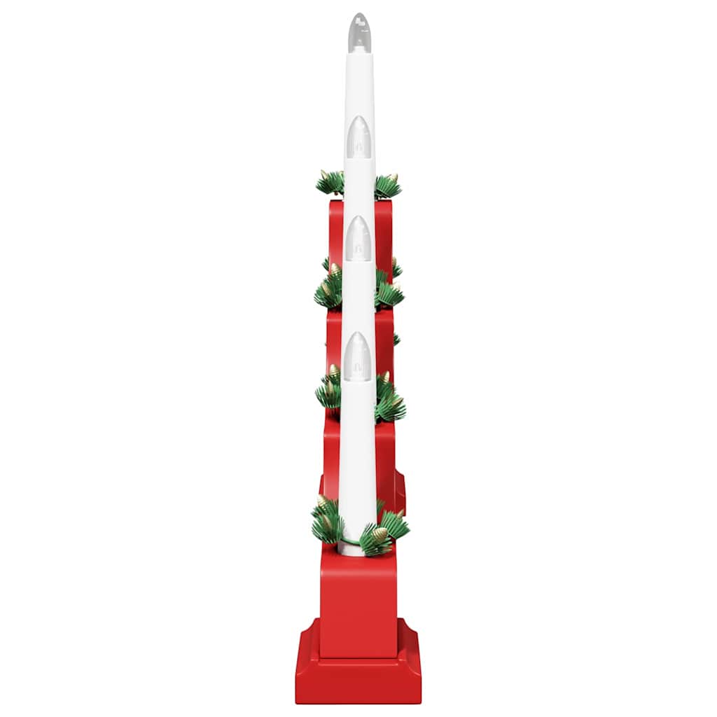 Christmas Candle Bridge with 7 LEDs 3 pcs Red 39.5 x 5 x 29 cm
