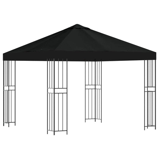 Gazebo 3 x 3 m Black Polyester and Steel 190 gsm