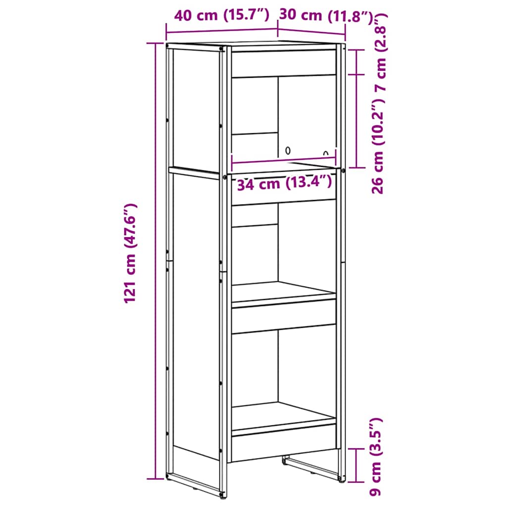 Book Cabinet 40 x 30 x 121 cm Engineered Wood Sonoma