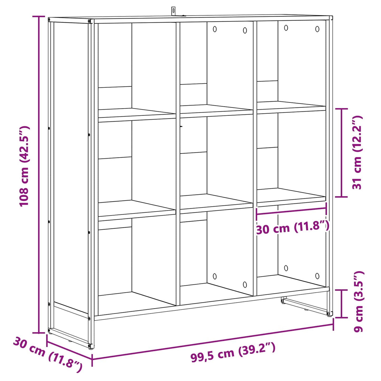Book Cabinet 99.5 x 30 x 108.5 cm Engineered Wood Old Wood