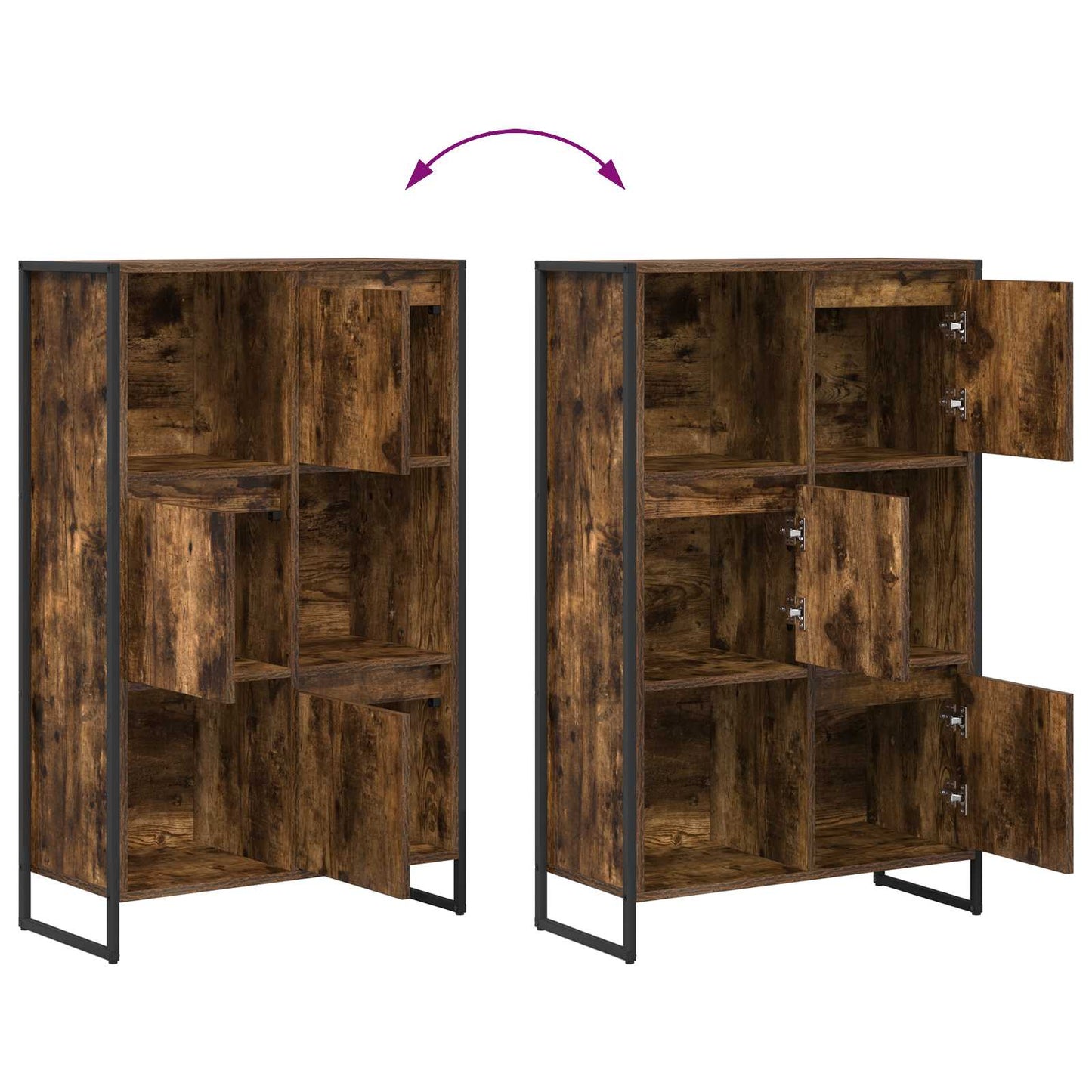 Book Cabinet 68 x 30 x 108.5 cm Engineered Wood Smoke Oak
