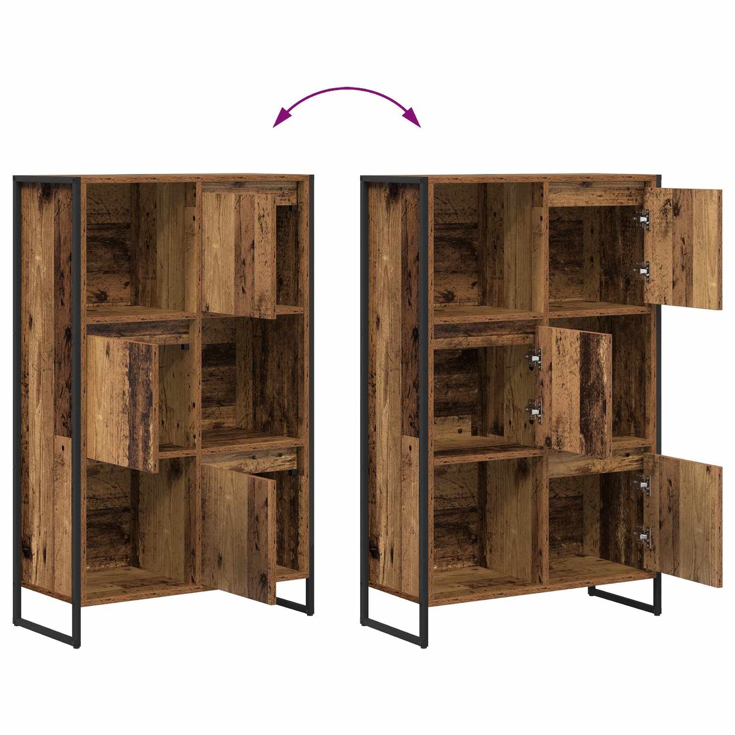 Book Cabinet 68 x 30 x 108.5 cm Engineered Wood Old Wood