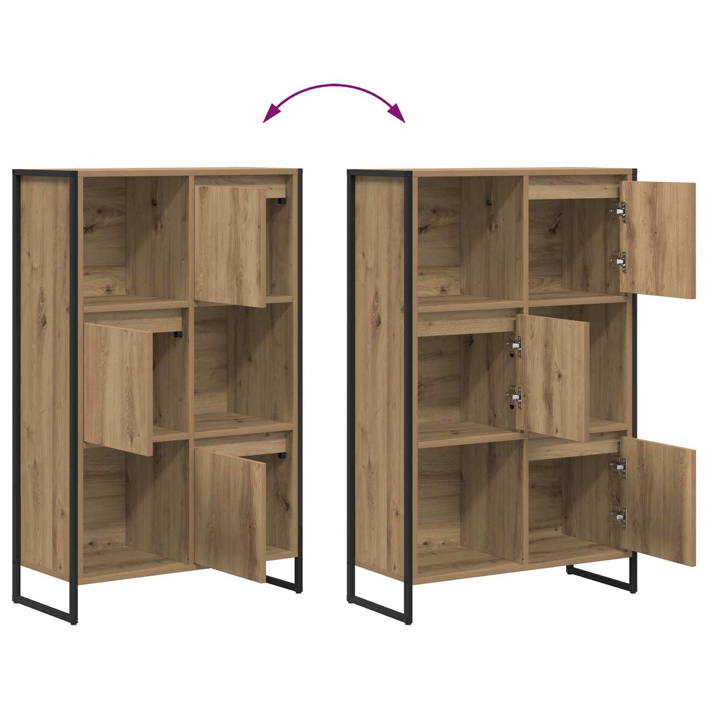 Book Cabinet 68 x 30 x 108.5 cm Engineered Wood Artisian Oak