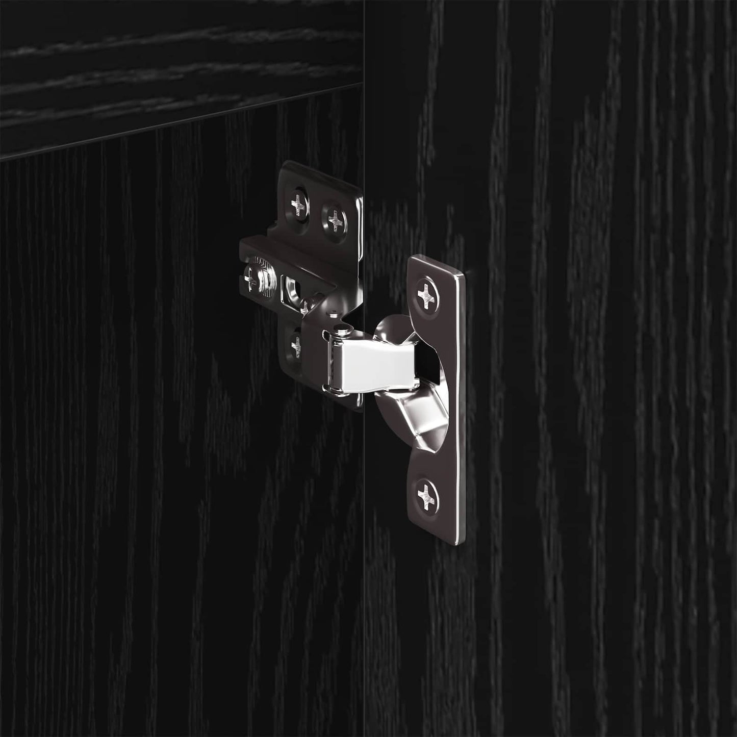 Side Cabinet Black Oak 79 x 36 x 75 cm Engineered Wood